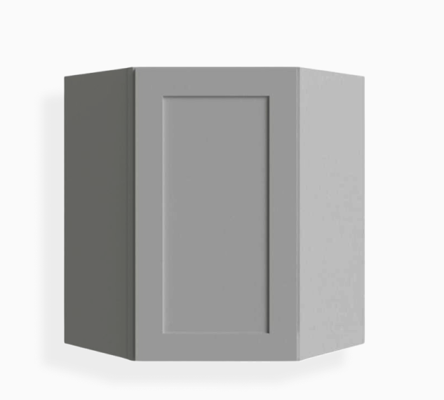 Estante de pared de esquina diagonal de 24″, estilo Shaker gris