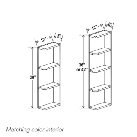 Gray Shaker Open End Shelf