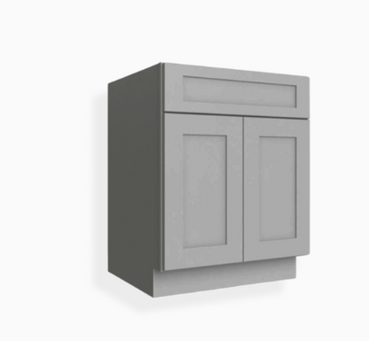 Gray Shaker Base Cabinet with Double Doors