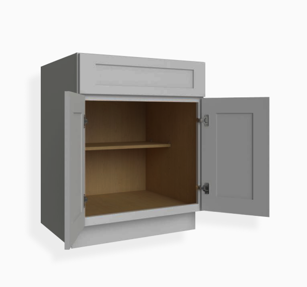 Gray Shaker Base Cabinet with Double Doors