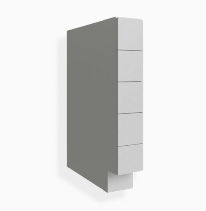 Gray Shaker Base Spice Cabinet with 5 Drawers