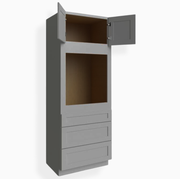 Gray Shaker 30″ W Oven Pantry Cabinet