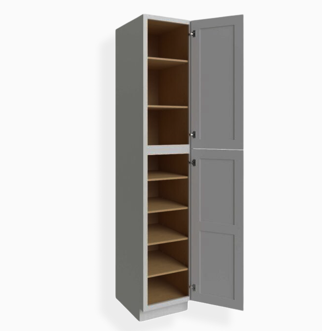 Gray Shaker 18″ W Utility Pantry Cabinet