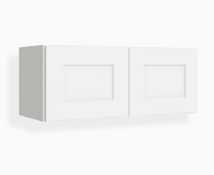 White Shaker 12″ H Double Door Wall Cabinet