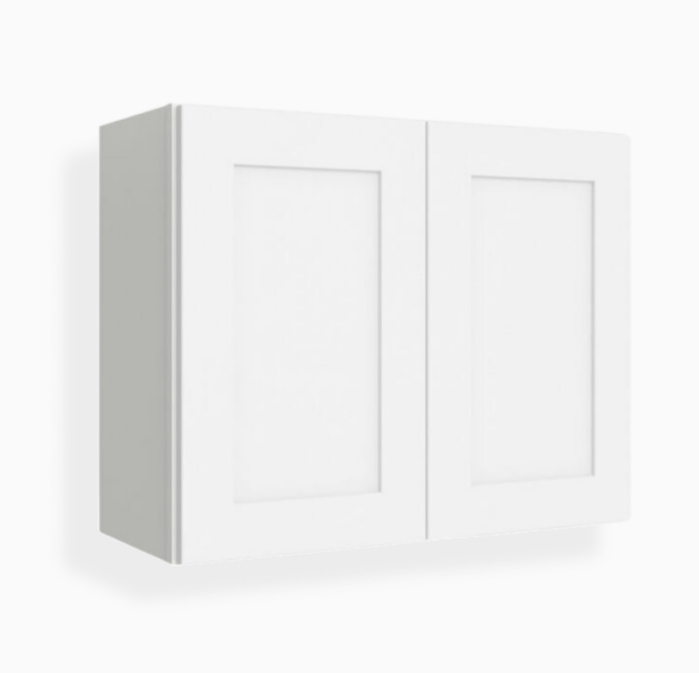 White Shaker 24″ H Double Door Wall Cabinet