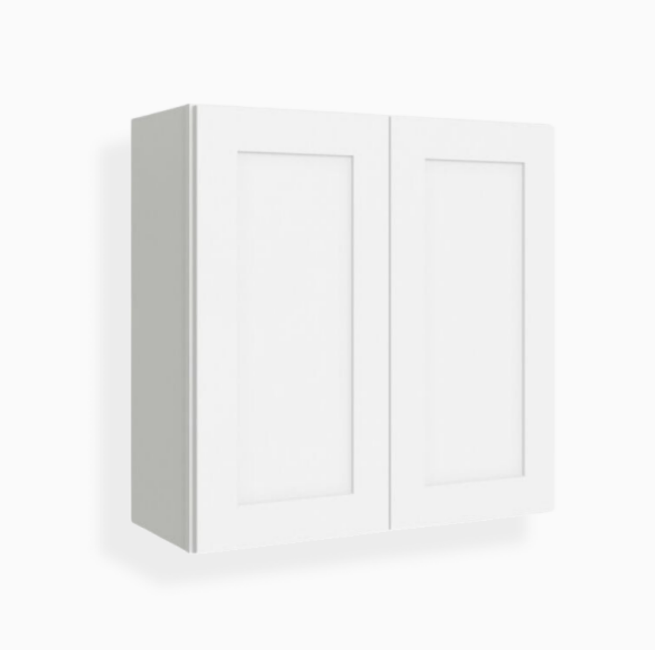 White Shaker 30″ H Double Door Wall Cabinet
