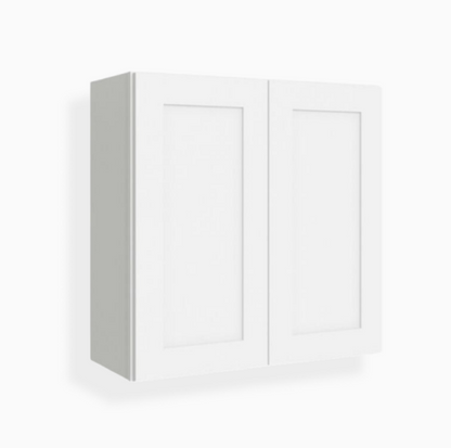 White Shaker 30″ H Double Door Wall Cabinet