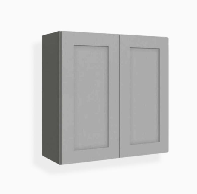 Gray Shaker 30″ H Double Door Wall Cabinet