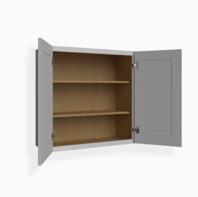 Gray Shaker 30″ H Double Door Wall Cabinet