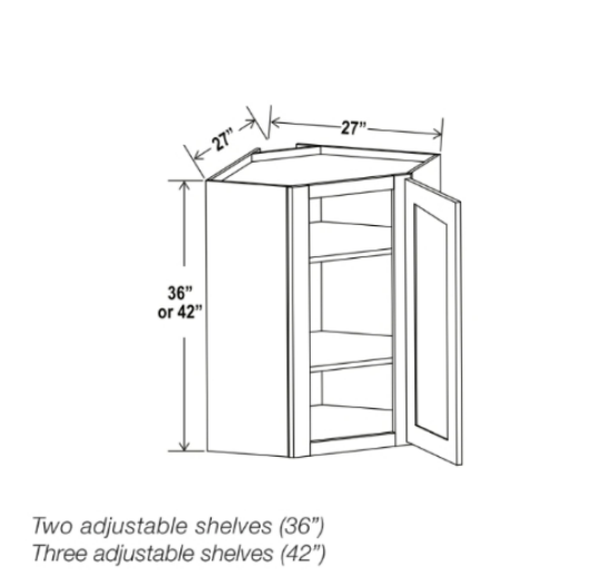 White Shaker 27″ W Diagonal Corner Wall Shelf