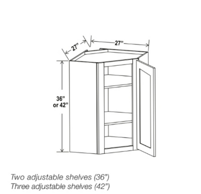 Gray Shaker 27″ W Diagonal Corner Wall Shelf
