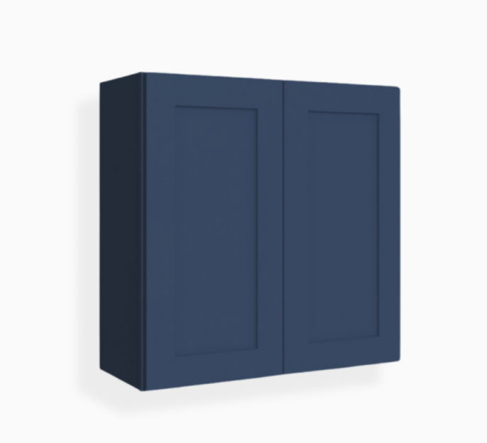 Navy Blue Shaker 30″ H Double Door Wall Cabinet