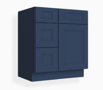 Navy Blue Shaker 30″ W Vanity Combo with Drawers