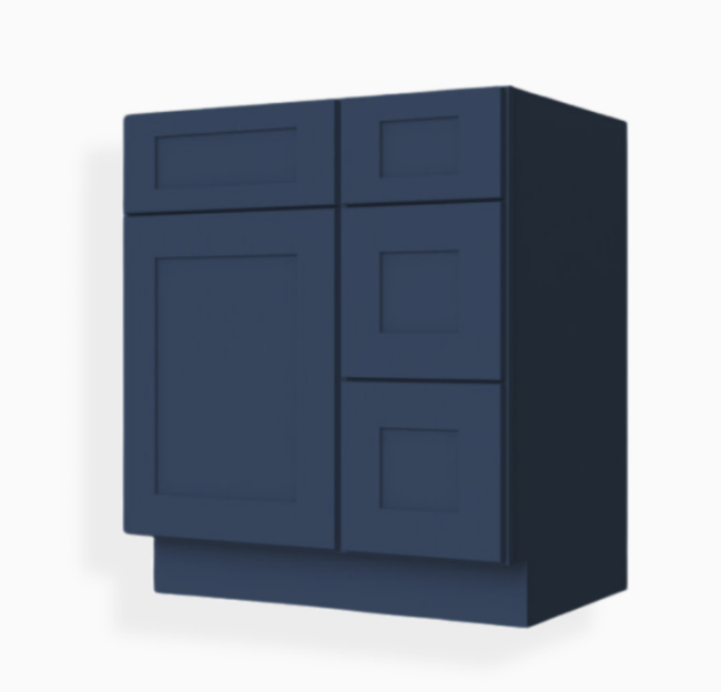 Navy Blue Shaker 36″ W Vanity Combo with Drawers