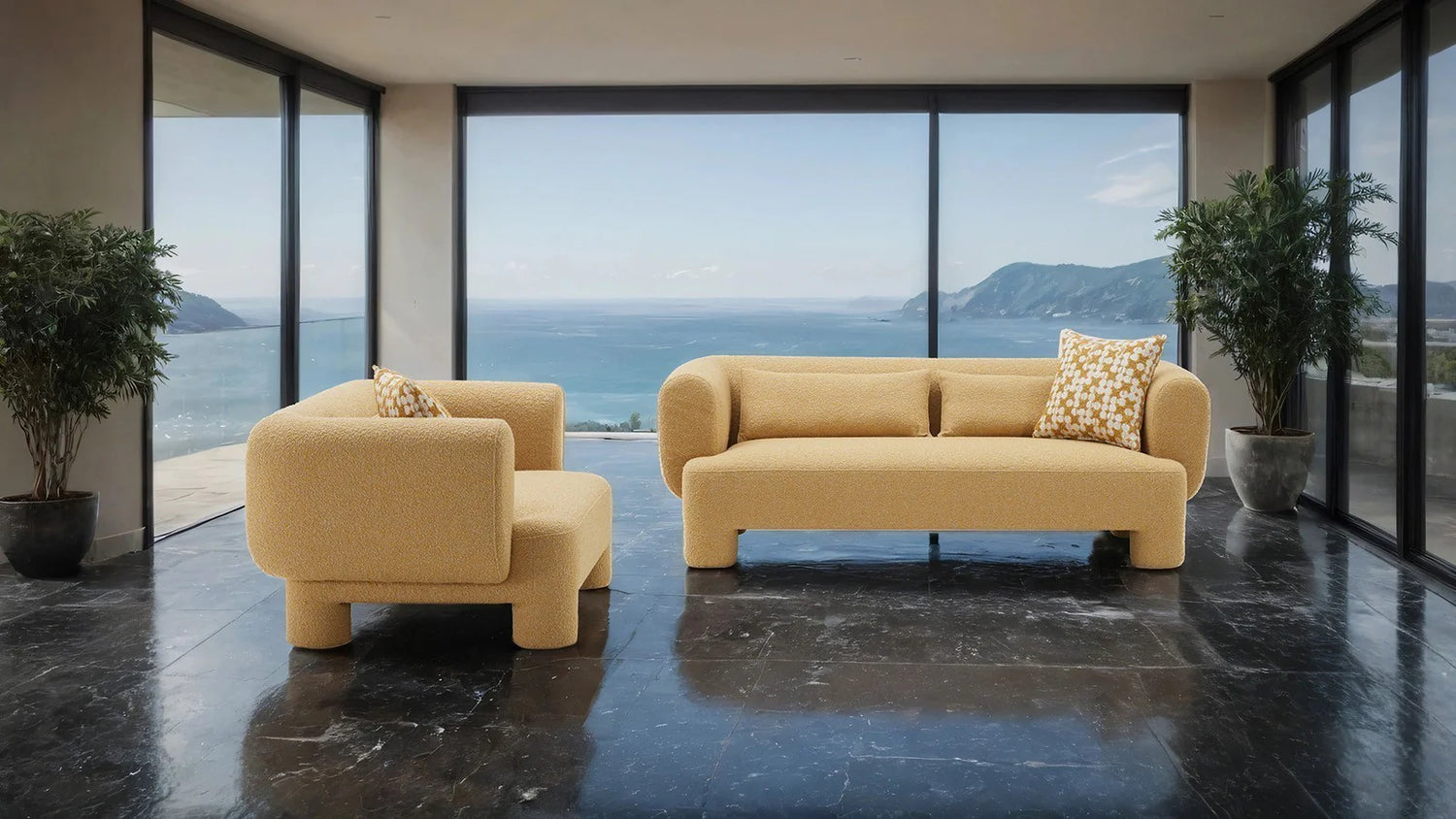 Phedra 2-Piece Contemporary Living Room Set