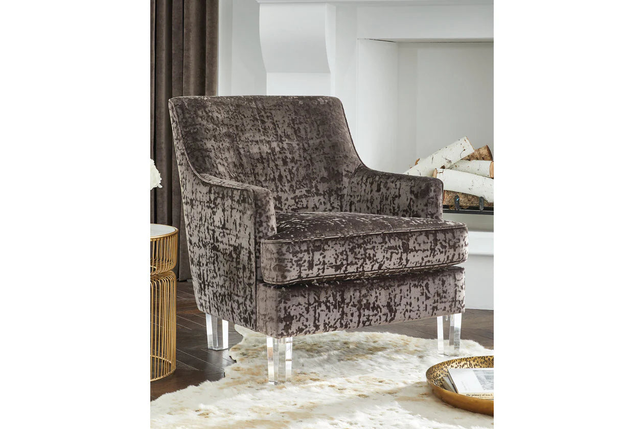 Gloriann Charcoal Velvet Accent Chair