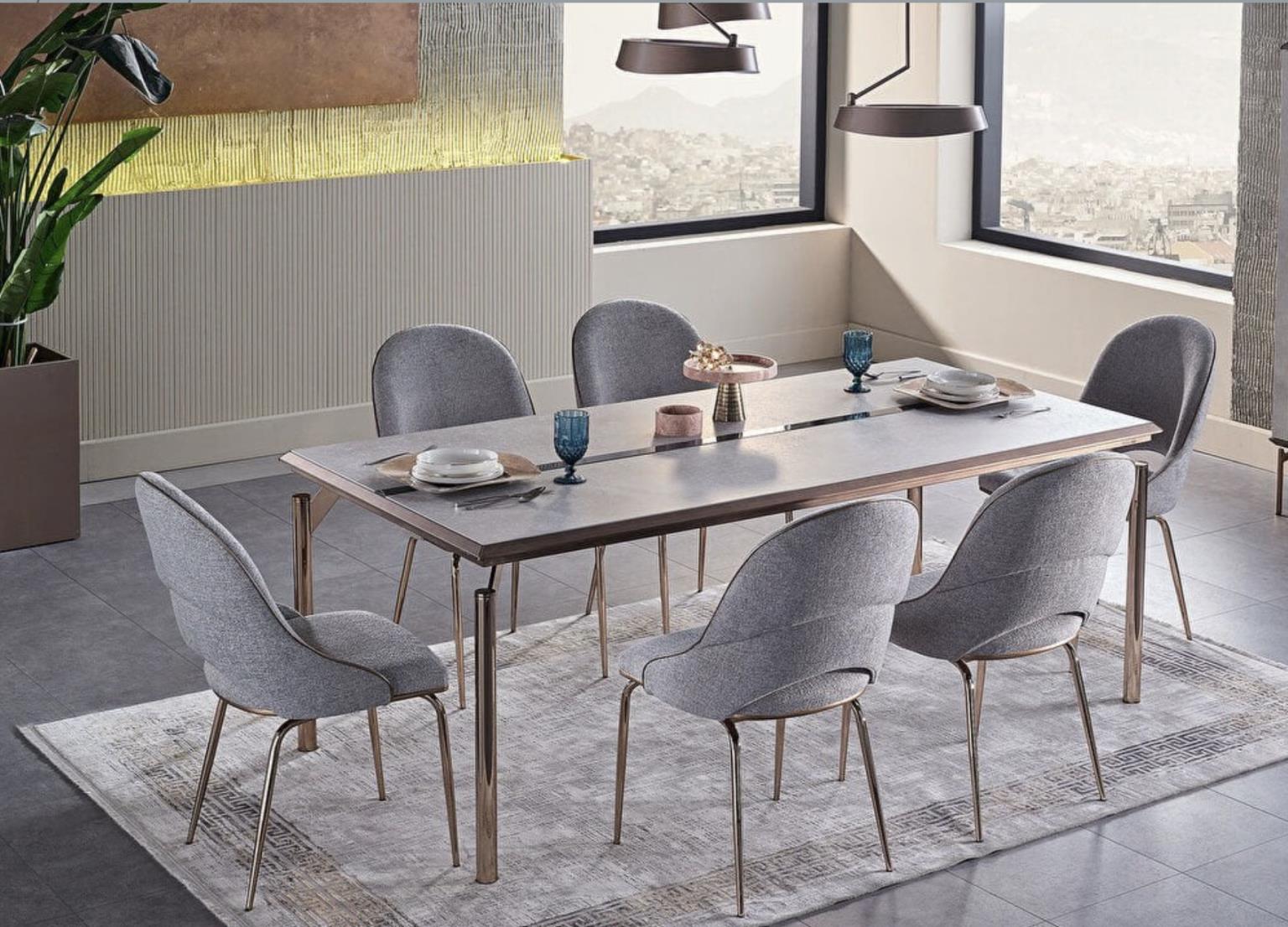 Havana Gray Dining Table &amp; 6 Chairs