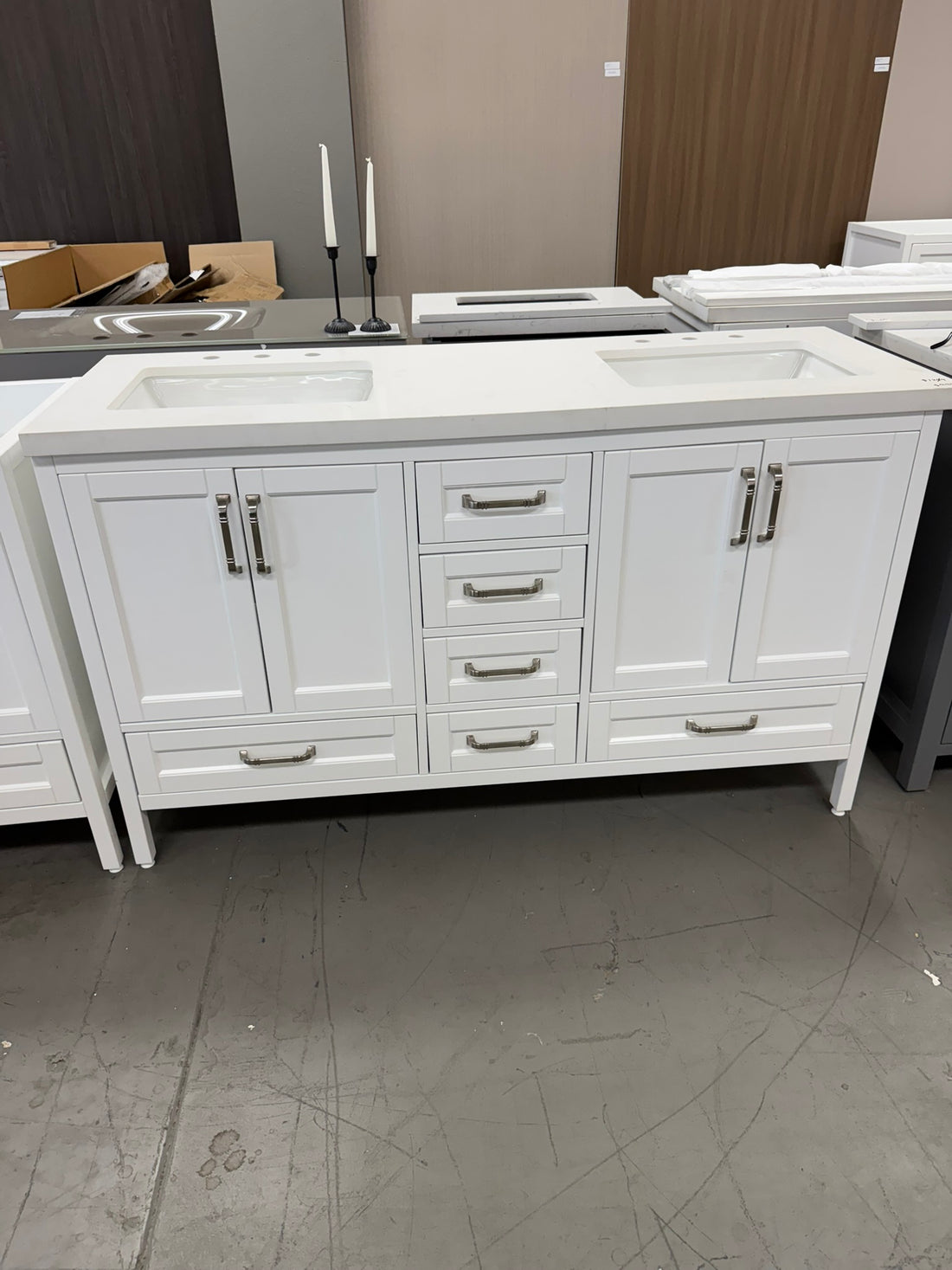 60 ınch Standstone Double Sink Vanity