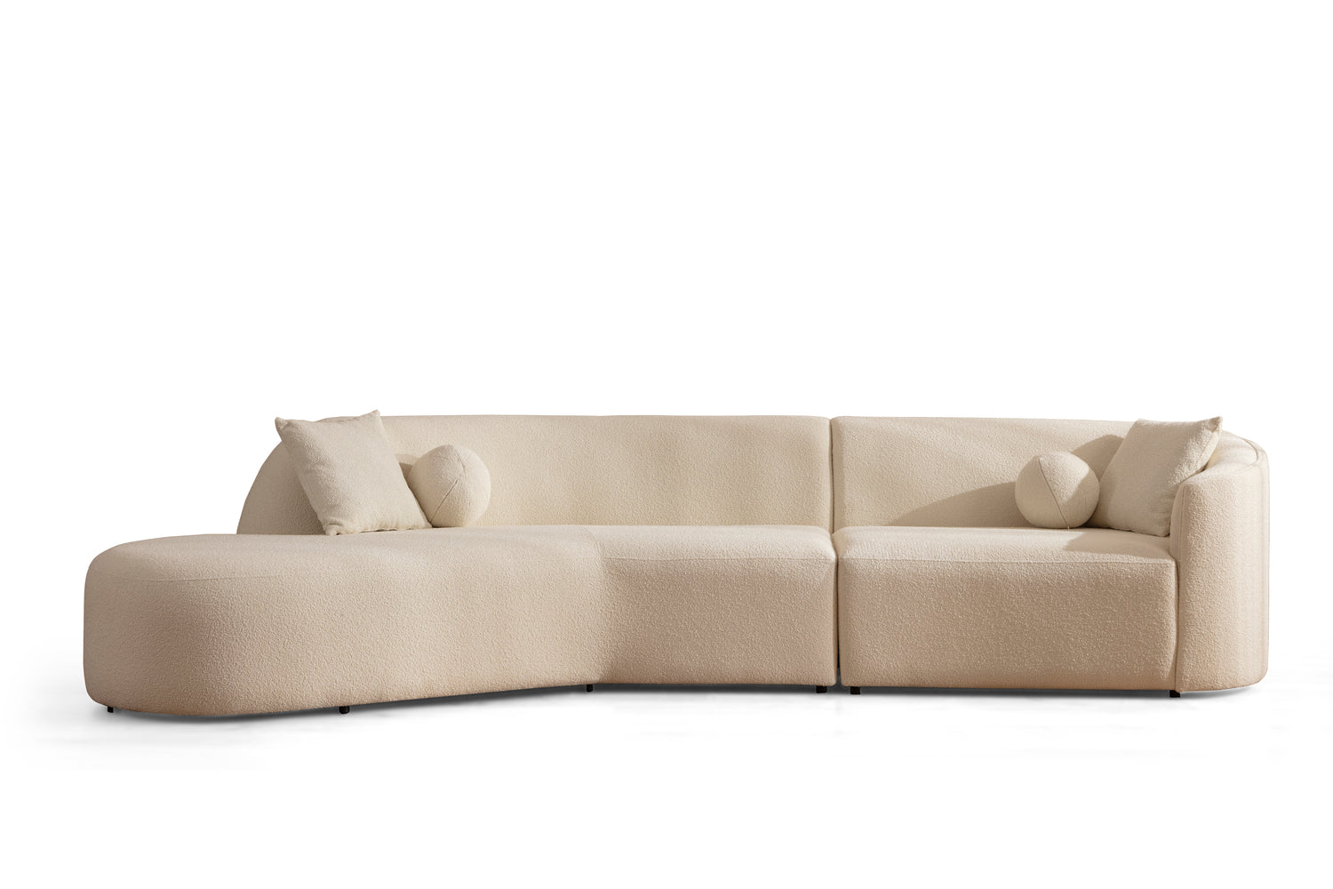 Cloe Ivory Boucle LAF Curved Sectional