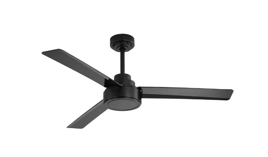Ventilador de techo interior Julian de 52 pulgadas, color negro, con control remoto y motor reversible