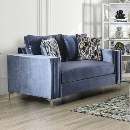 Jodie Satin Blue Living Room Set