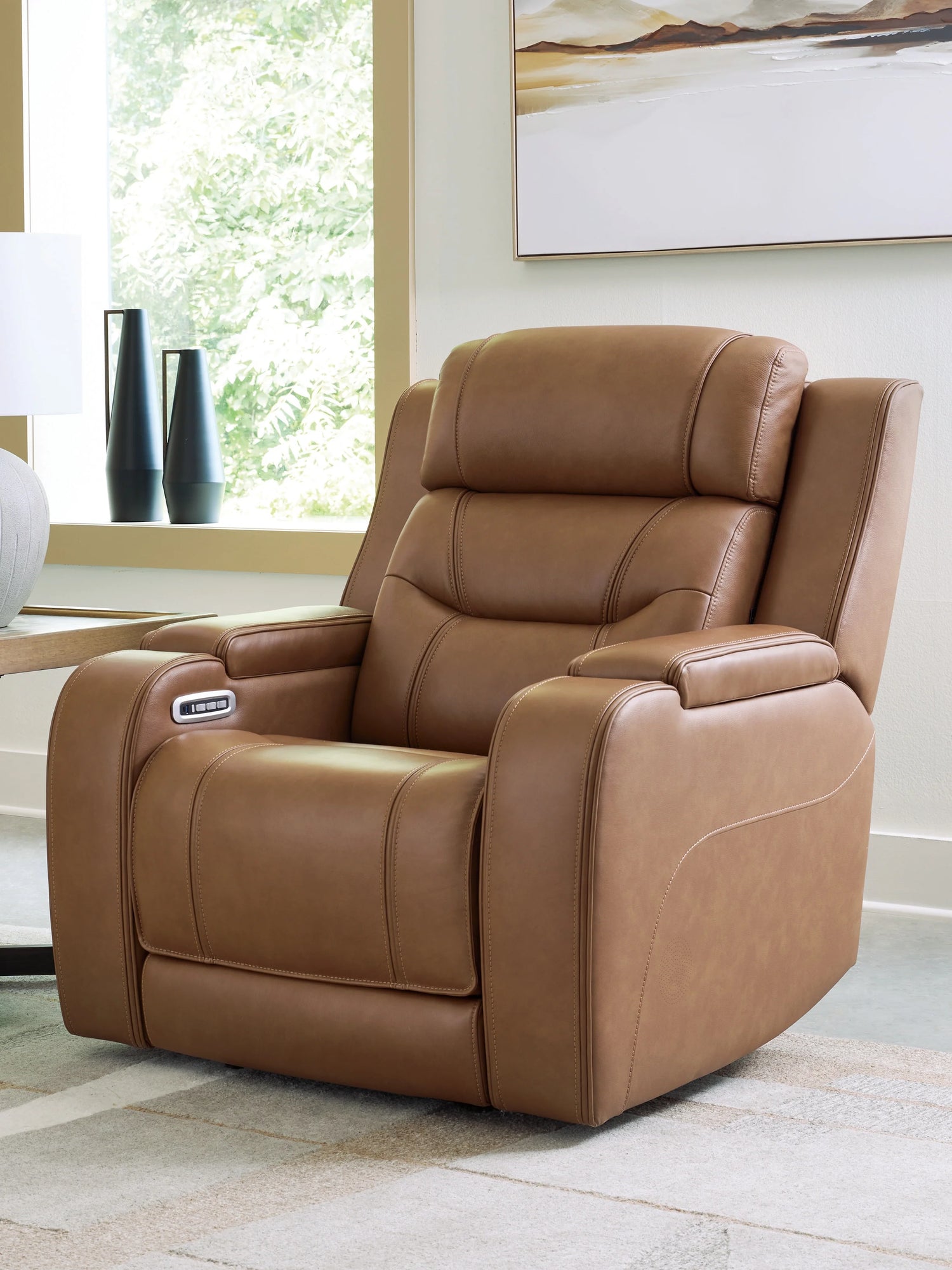 Knightington Caramel 3-Pieces Power Reclining Living Room Set with Audio Seating
