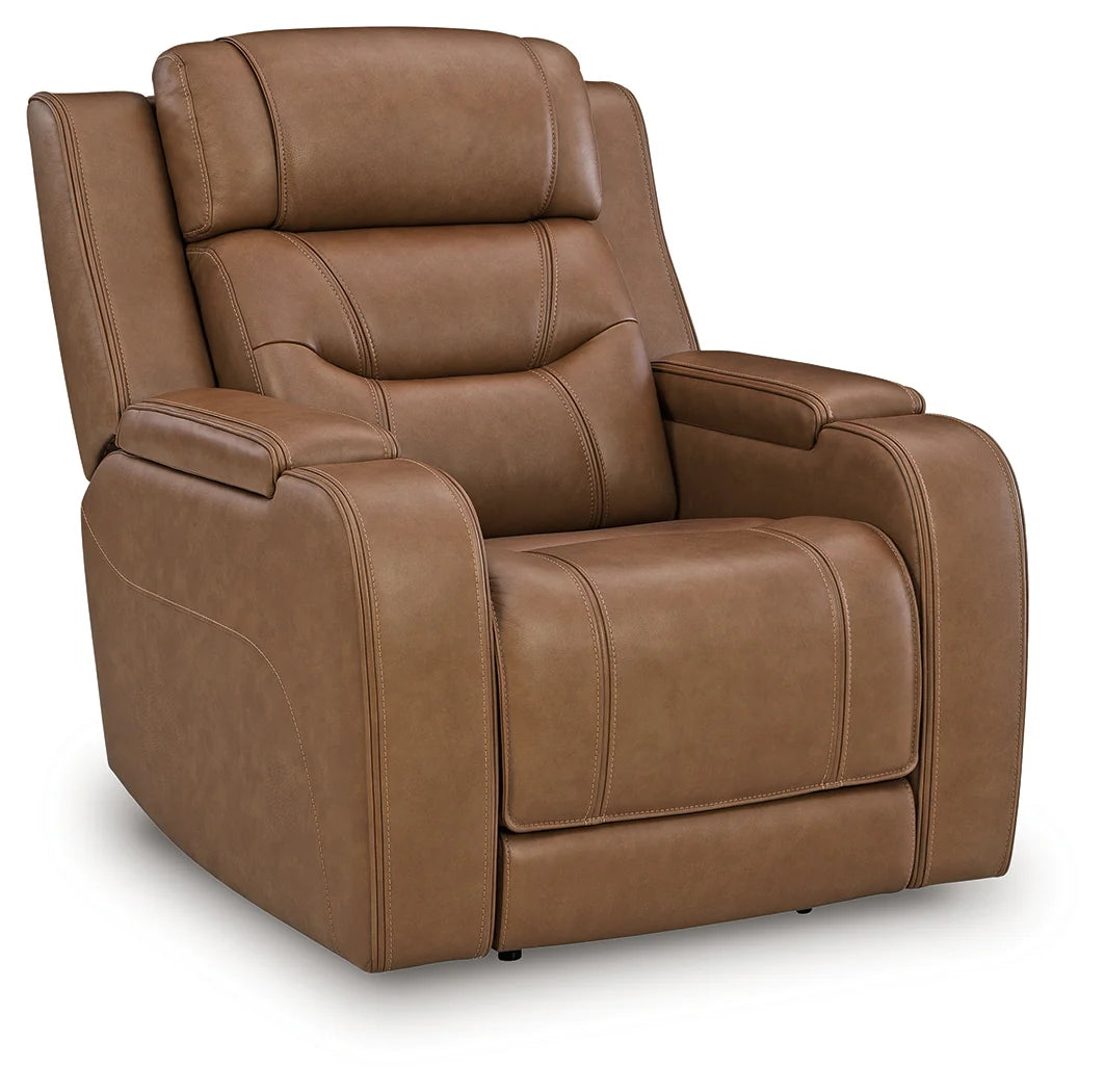 Knightington Caramel 3-Pieces Power Reclining Living Room Set with Audio Seating