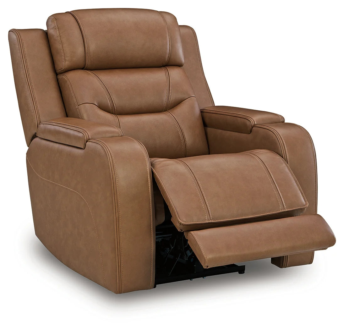 Knightington Caramel 3-Pieces Power Reclining Living Room Set with Audio Seating