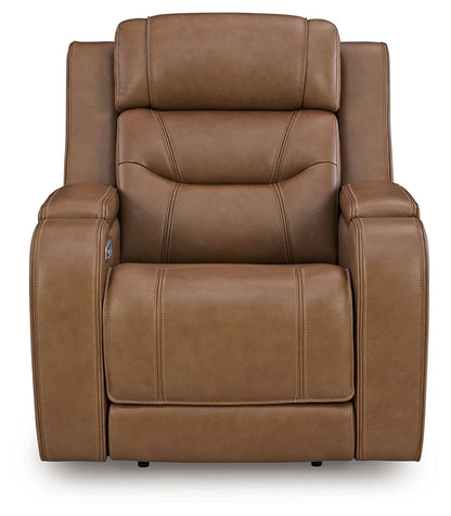 Knightington Caramel 3-Pieces Power Reclining Living Room Set with Audio Seating