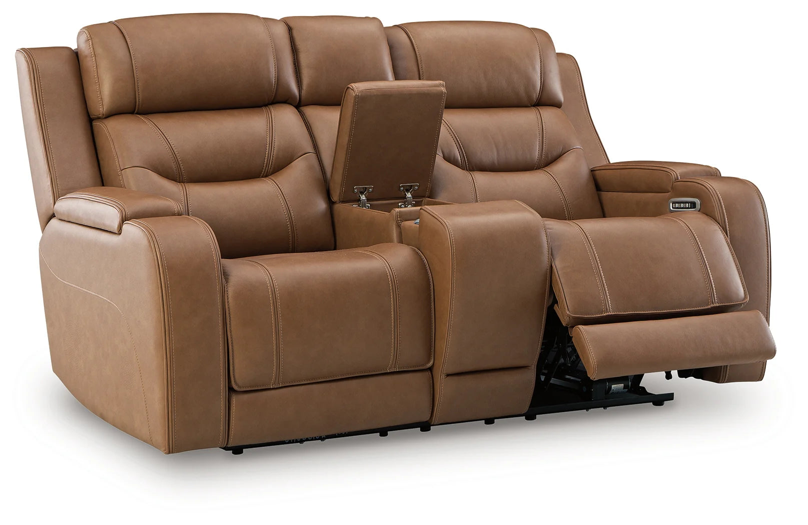 Knightington Caramel 3-Pieces Power Reclining Living Room Set with Audio Seating