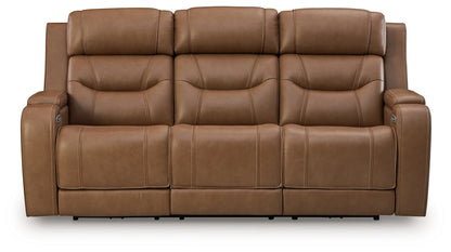 Knightington Caramel 3-Pieces Power Reclining Living Room Set with Audio Seating