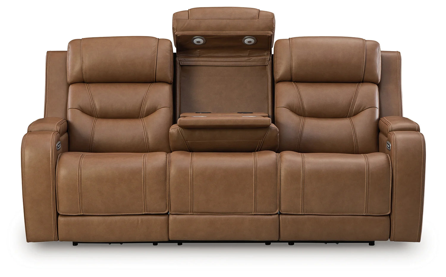 Knightington Caramel 3-Pieces Power Reclining Living Room Set with Audio Seating
