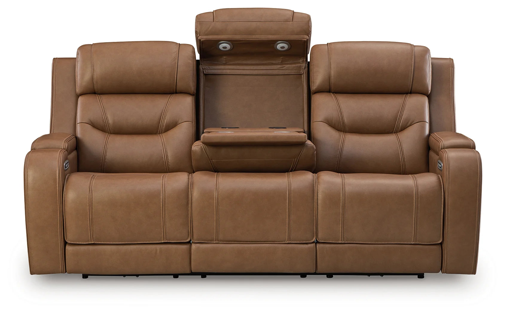 Knightington Caramel 3-Pieces Power Reclining Living Room Set with Audio Seating