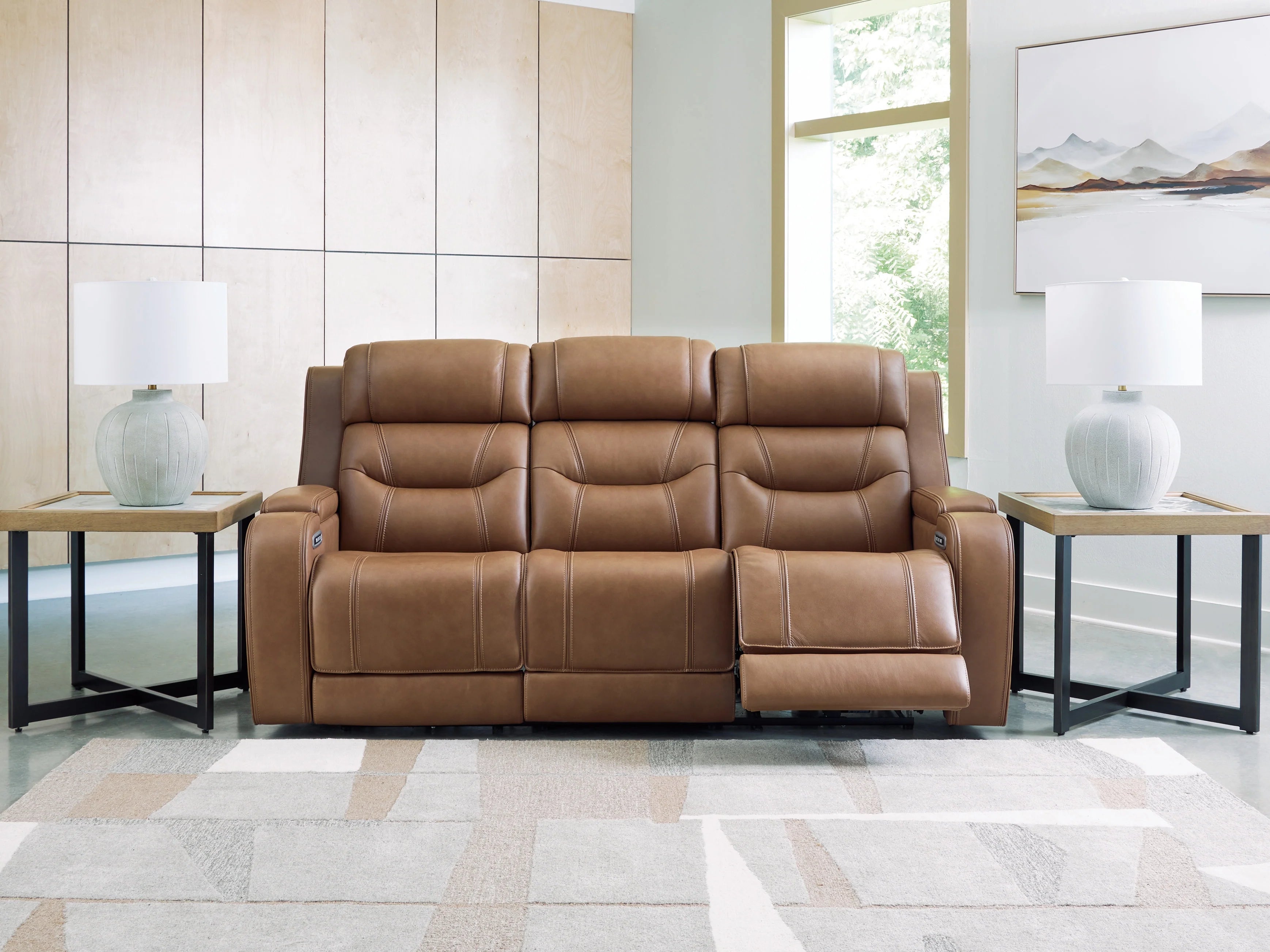 Knightington Caramel 3-Pieces Power Reclining Living Room Set with Audio Seating