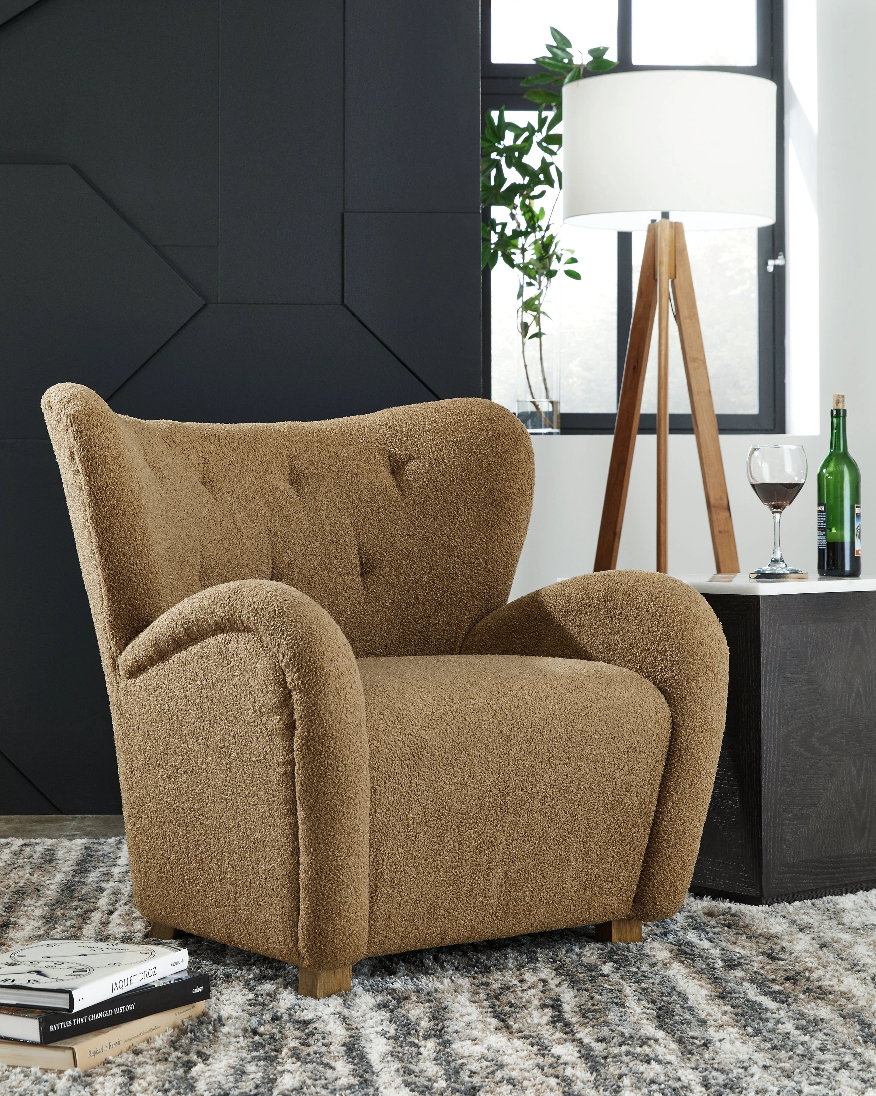 Larbell Camel Wingback Accent Chair