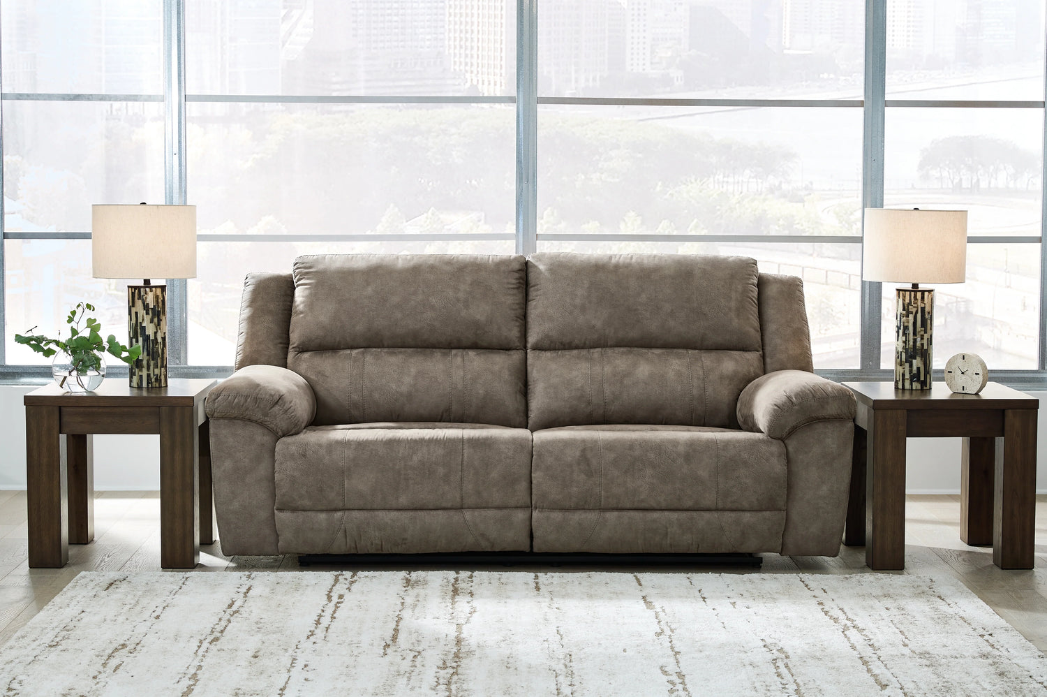 Laresview Fossil Gray Reclining Living Room Set