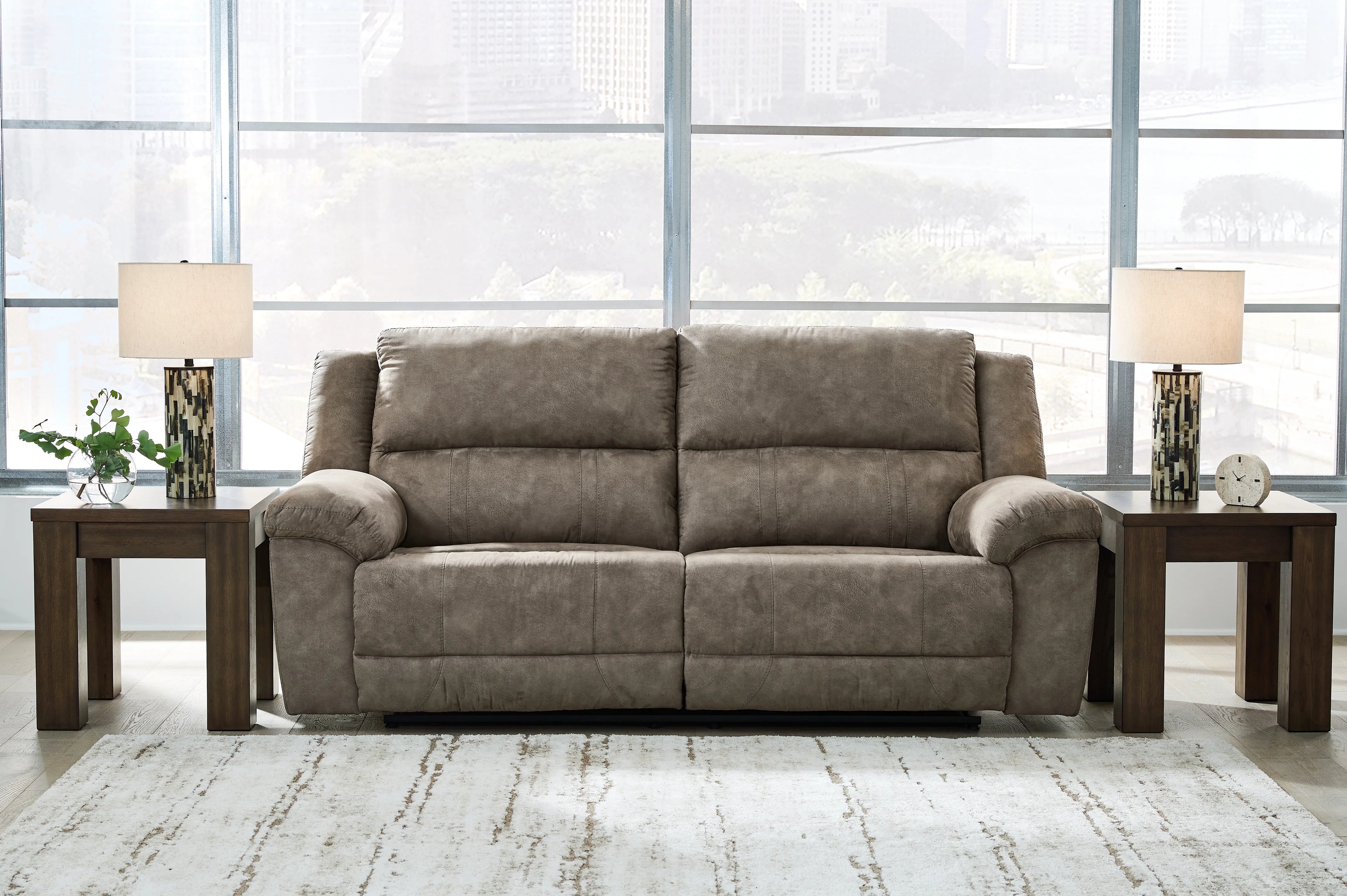 Laresview Fossil Gray Reclining Living Room Set