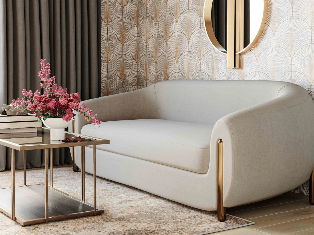 Sofá seccional de dos piezas Lindyn color marfil