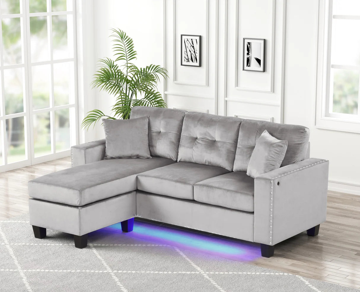Messi Grey Reversible Sectional
