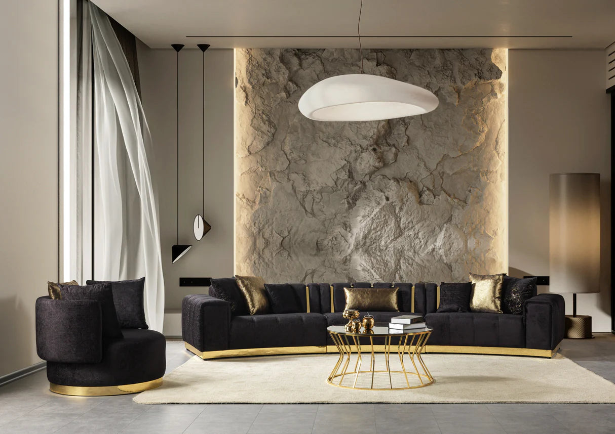 Michelle Velvet Curved Sectional