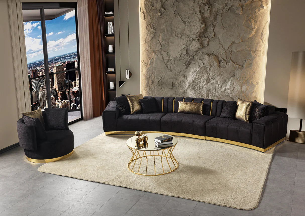 Michelle Velvet Curved Sectional