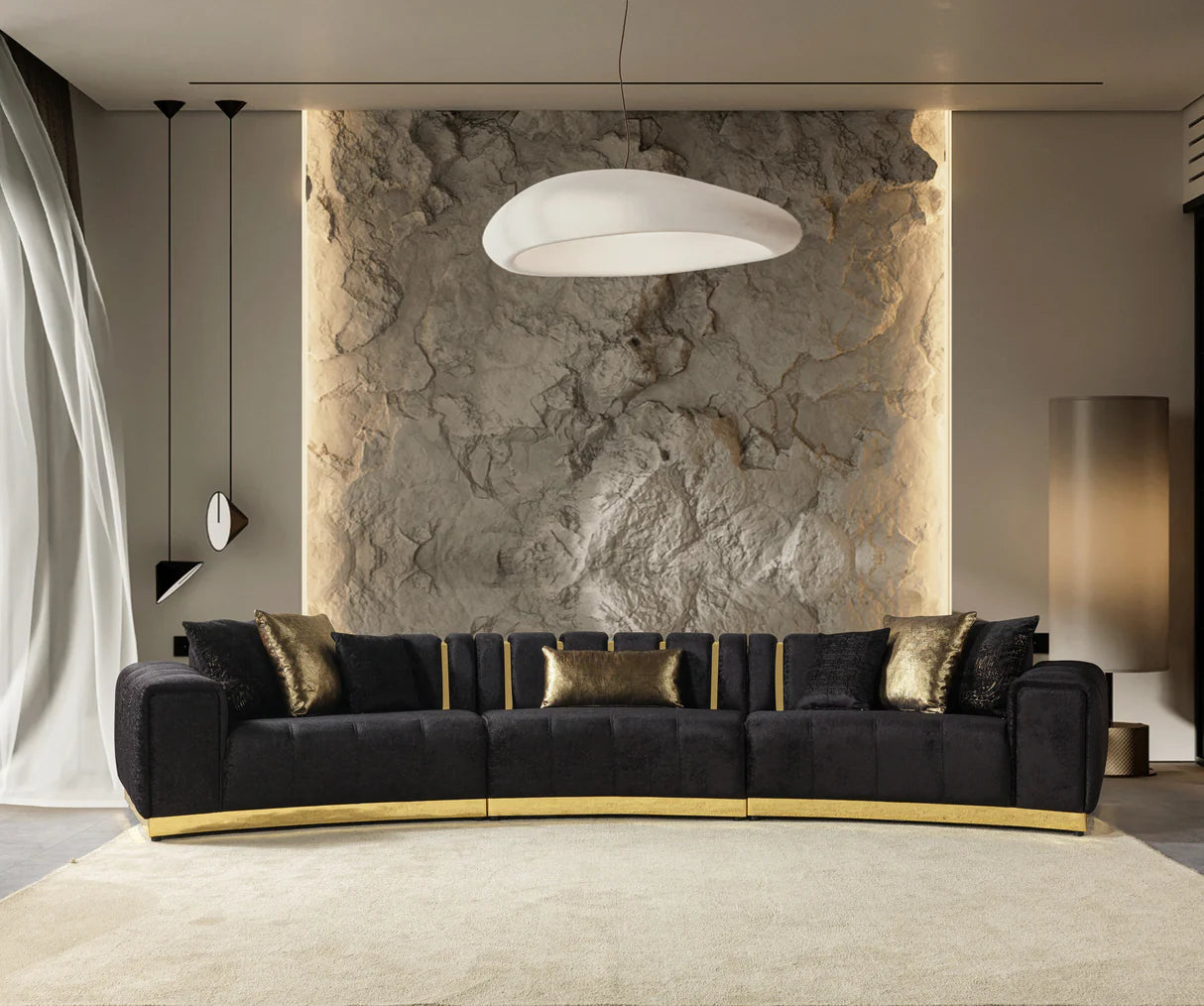 Michelle Velvet Curved Sectional