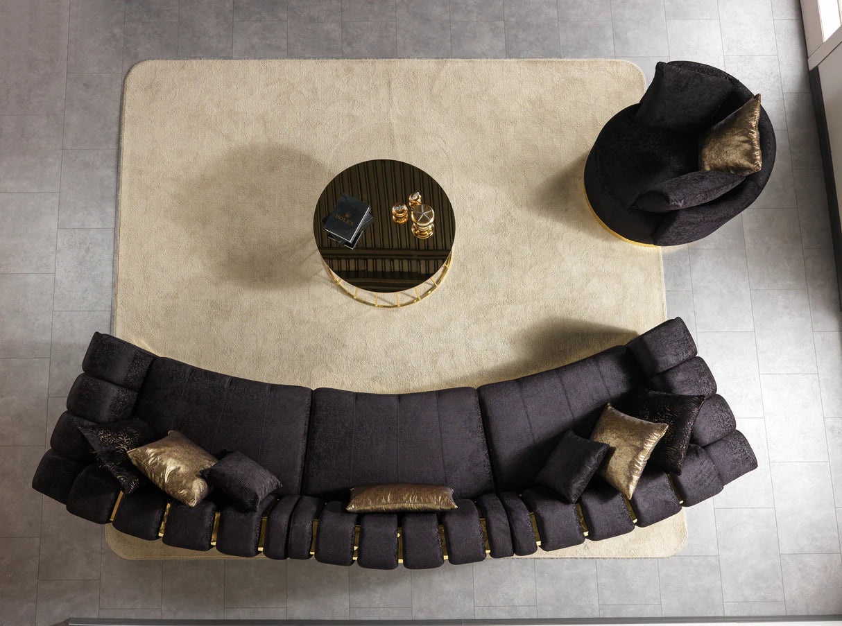 Michelle Velvet Curved Sectional