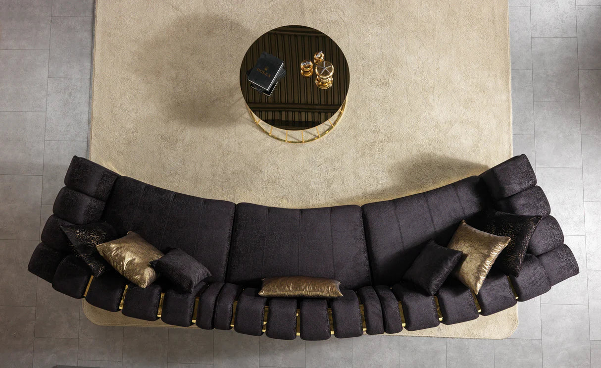 Michelle Velvet Curved Sectional