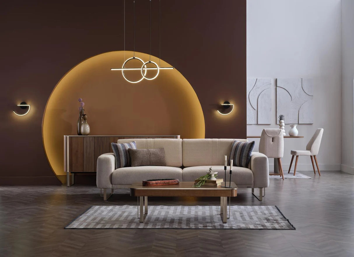 Mirante Beatto Cream Living Room Set