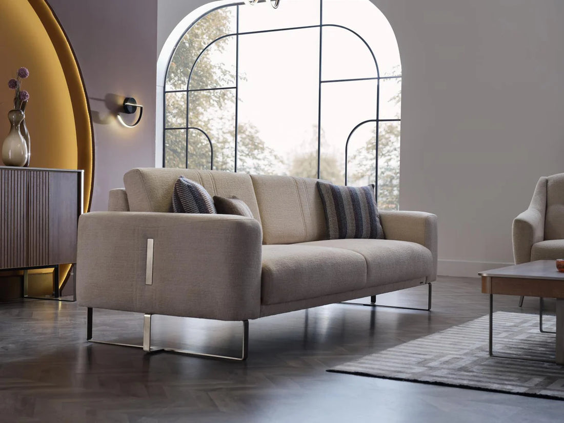 Mirante Beatto Cream Living Room Set