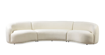 Bonita Ivory Boucle 3-Piece Curved Sectional