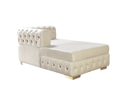 Matilda Tufted Ivory Velvet Double Chaise Sectional Sofa