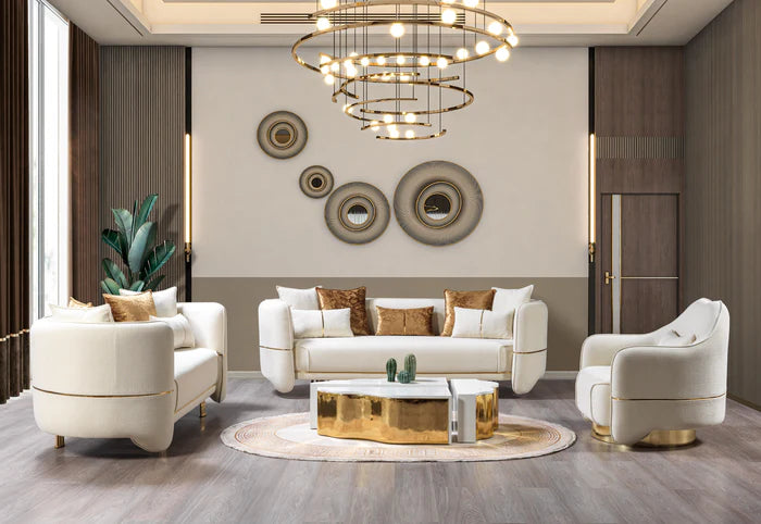 Helena Ivory Velvet Sofa