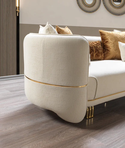 Helena Ivory Velvet Sofa
